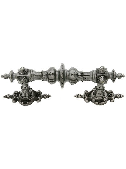 Portobello Jeweled Cabinet Pull With Pembridge Back Plates in Antique Pewter.